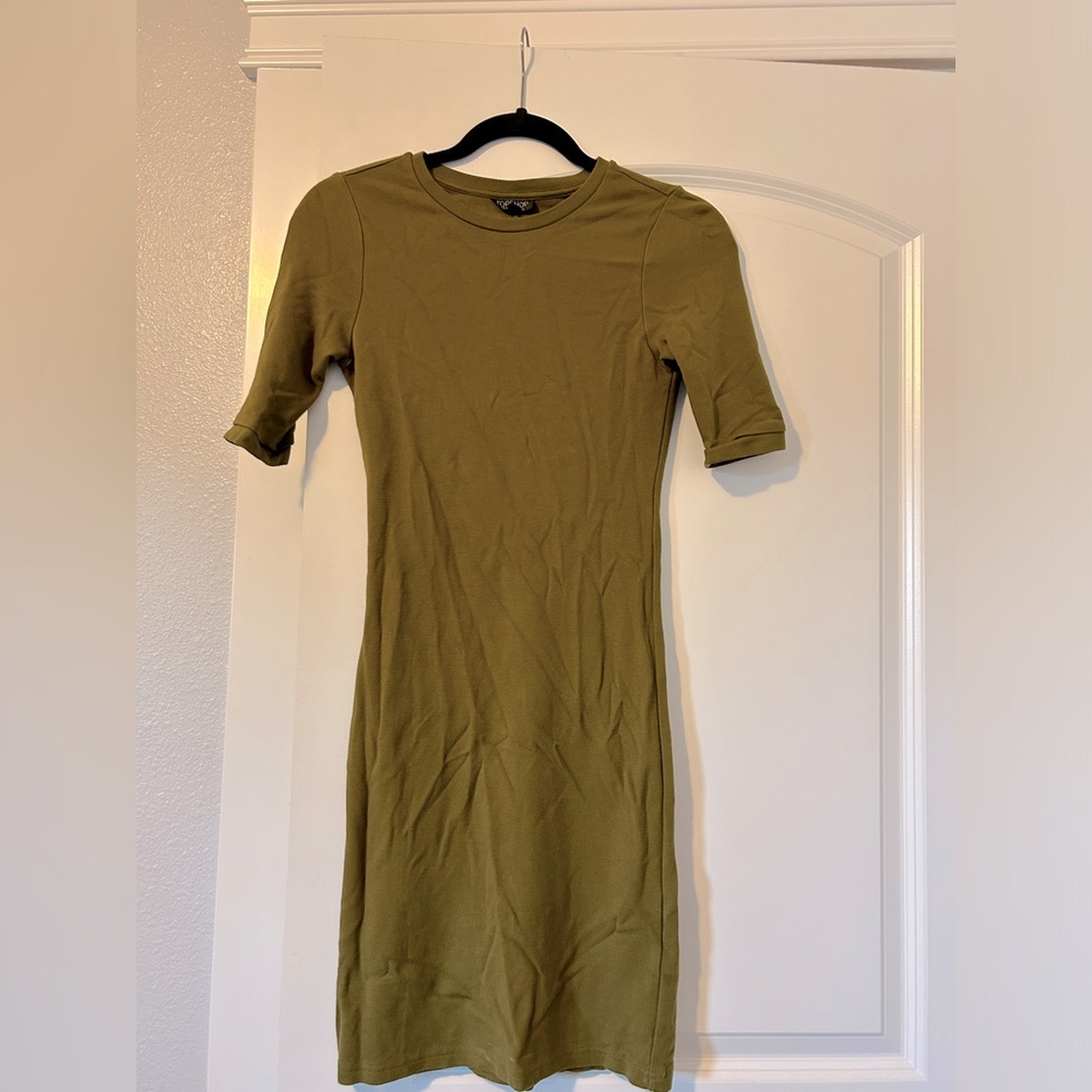 Olive green bodycon dress